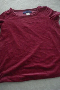 Camisa de terciopelo para niñas roja remolacha talla 14 nueva con etiquetas - Imagen 1 de 2