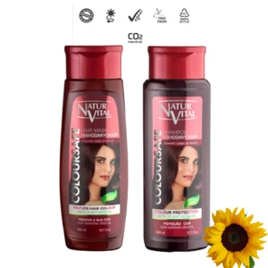 Natural Vital Mahogany Hair Henna & Keratin Colour Safe Shampoo and Mask SET - Picture 1 of 4