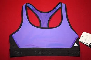 Calvin Klein womens X-Small XS Flex Motion Racerback Sports Bra medium Impact  - Picture 1 of 5