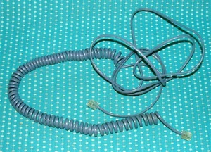 Vtg Modułowa słuchawka telefoniczna Cewka Sznurek Ciemnoniebieski 7 stóp długości Cewka 17" - Zdjęcie 1 z 2