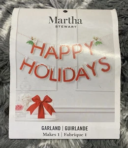 Martha Stewart Red & Green Chipboard Happy Holidays Bunting Garland (3) - Picture 1 of 3