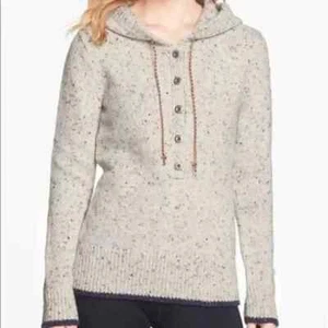 Patagonia Ranchito Cream Speckled Merino Wool Hooded Henley Sweater Size XS - Picture 1 of 10