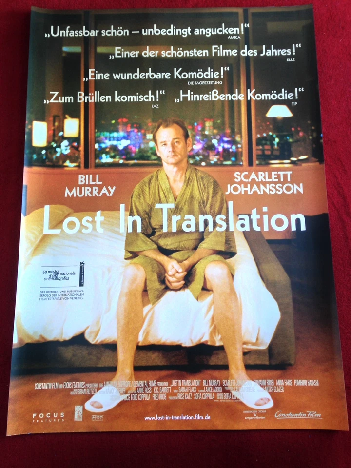Lost in Translation Kinoplakat Poster A1, Bill Murray, Scarlett Johansson - Bild 1 von 1