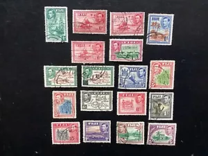 Fidschi 1938-55 GVI Bild Definitives Set auf 5s VFU einschließlich blauer Stöcke (C240) - Bild 1 von 2