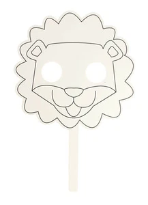 Mask Child Lion to Decorate Sticks Included X 4 Pieces - Picture 1 of 1