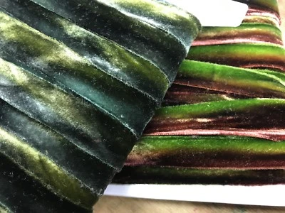 Cinta de terciopelo teñida a mano 7/8" rayón 1 yd borde sesgado hecho en EE. UU. Foto 1 de 3