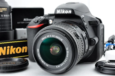 [Mint sc:906 (1%)] Nikon D5600 DSLR w/18-55mm 55-200mm from Japan #2253 - Image 1 of 4