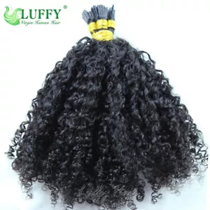 Extensiones de cabello humano Kinky Rizado I Tip microvínculos puntas I para mujeres negras - Imagen 1 de 12