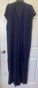 Tuta Universal Standard Cambria Luxe Twill Blu Navy Taglia M 18 20 Plus - Foto 1 di 11