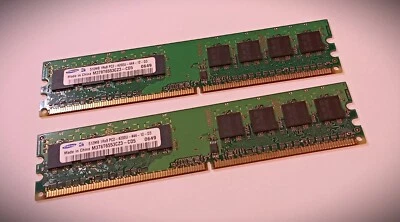 RAM 2x 512 MB SAMSUNG DDR2  DIMM  240 Pin  non ECC - Immagine 1 di 2