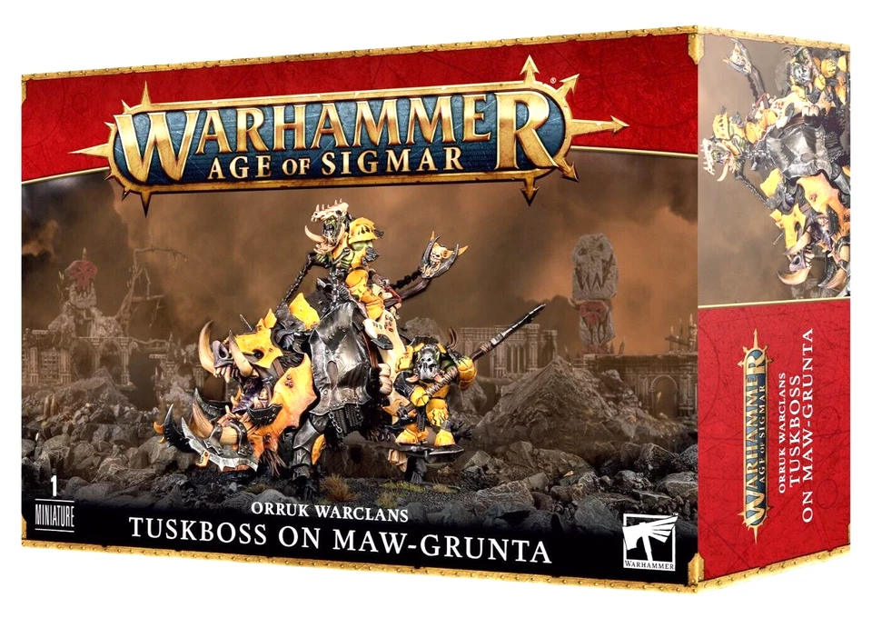 Games Workshop Age of Sigmar Orruk Warclans Tuskboss on Maw-Grunta - (GW 89-81)