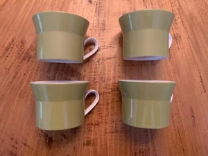 4 Mikasa Duplex Ben Seibel Coffee / Tea Cups Mugs Green & White Japan - Picture 1 of 4