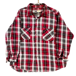 Camisa de franela Big Mac vintage talla 2XL roja a cuadros manga larga abotonada - Imagen 1 de 4
