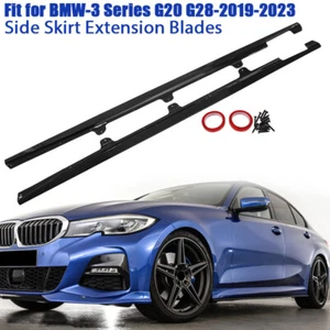 2x Gloss Black For BMW G20 G28 2019-up Car Side Skirt Panel Extension Lip Blades - Foto 1 di 13