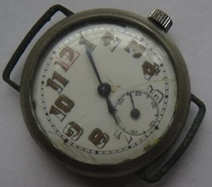 Trench wristwatch nickel chromiun case load manual enamel dial - Picture 1 of 12