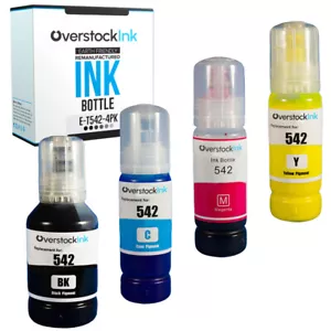 Ersatz Tintenflaschen für Epson T542 542 schwarz Farbe Combo EcoTank Pro Drucker - Bild 1 von 13