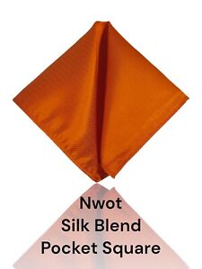 Nwot Silk/poly Blend Pocket Square, 10" X 10", Orange. 