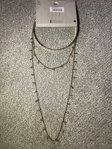 Freedom@Topshop Statement Necklace, Choker Necklace, Bedazzled Gold Chain, New - Picture 1 of 3