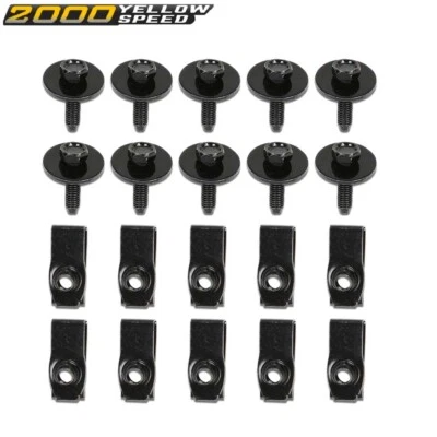  20PCS Fit For Ford Truck Body Bolts & U-nut Clips- M6-1.0 x 25mm- 10mm Hex Foto 1 de 4