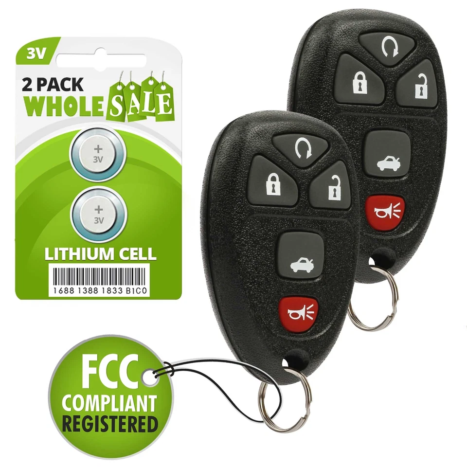 2 Replacement For 2006 2007 2008 2009 2010 2011 Cadillac DTS Key Fob Remote Foto 1 de 4