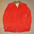 Vintage Gents Red Hunt Jacket With Green Collar & Cury Hunt Buttons 36"