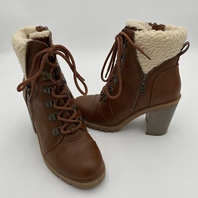 GBG G By Guess Jesera Sherpa Botines de Tacón Forrados de Vellón Botines Talla 7 Foto 1 de 4