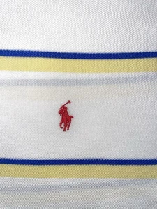 Polo Ralph Lauren Herren Poloshirt blau & gelb gestreift Baumwolle Gr. L rot Pferd - Bild 1 von 4