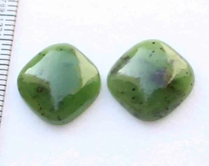 16.00 Carats Natural Green Serpentine Cabochon lot 2 Pcs Pair Loose gemstone - Picture 1 of 5