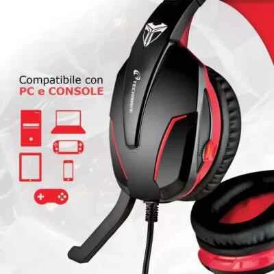 FENNER CUFFIE GAMING F1 LED E MICROFONO PS4 PRO XBOX ONE NINTENDO SWITCH PC GAME - Immagine 1 di 4