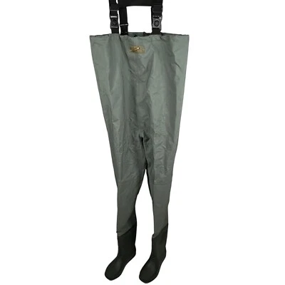 Cabelas Mens 9 Dry-Plus Chest Waders Adjustable Straps Attached Boots Waterproof - Image 1 of 4