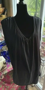 Neu mit Etikett Michael Kors 3X schwarzes Top Strick Jersey geraffte Seiten Schultern $ 69,50 - Bild 1 von 3