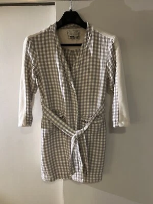 Anthropologie суббота воскресенье страны Gal клетку махровый халат гостиной серый M/L - Изображение 1 из 4