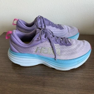 Hoka One One Bondi 8 Womens Shoes Sz 9B Running Chalk Violet Pastel Sneakers - Picture 1 of 13