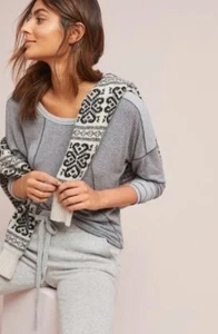 Top Anthropologie Ella Mara Breckenridge Talla Grande Gris Manga Larga Nuevo Etiqueta $78 - Imagen 1 de 7