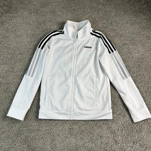 Adidas Jacket Girls Medium Full Zip Three Stripes Track Athletic 10/12 - Picture 1 of 13