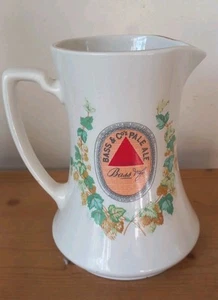 Vintage BASS & Co Pale Ale Water Jug Ceramic Wade Pottery Minton Reproduction - Picture 1 of 11