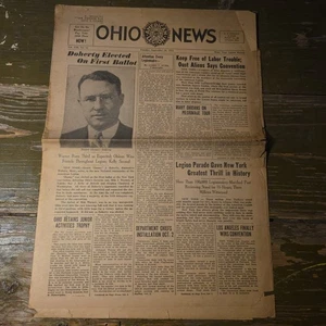 1937 Ohio News American Legion Newspaper Pre World War 2 WW2 Great Cartoons! - Picture 1 of 8