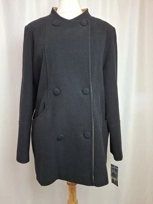 ELVI Women's Coat Jacket Double Breasted UK18 Winter Autumn Black Outdoor L2821 - Image 1 of 4