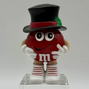 M&M's Mini Character Christmas Theme Red With Black Top Hat 3.75“ - Picture 1 of 3
