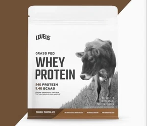 Levels Grass Fed Whey Protein 2lb No Artificials, 24g Protein Double Chocolate - Picture 1 of 4