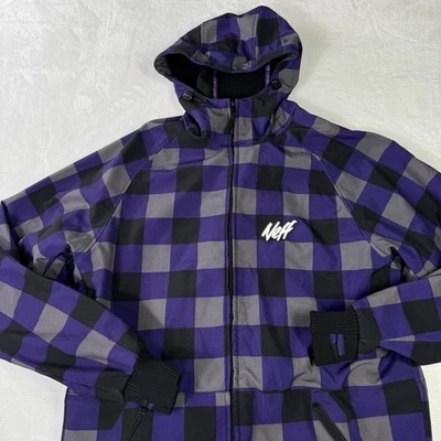 Chaqueta de Snowboard Neff Shredder Para Hombres Mediana Púrpura Forrada a Cuadros Polar Esquí Foto 1 de 4