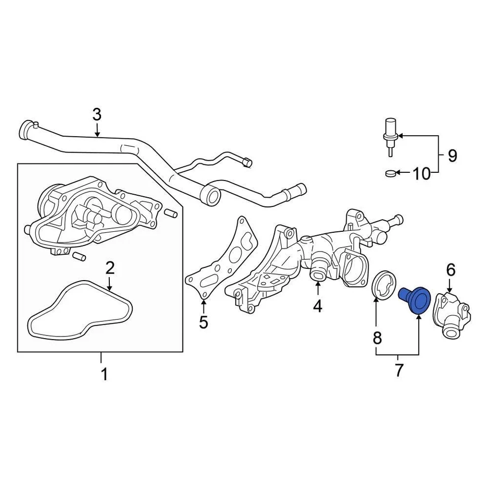 For Honda Accord 2002-2012 Honda 19301P8EA10 Engine Coolant Thermostat Foto 1 de 4