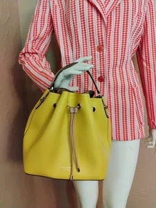 Kate Spade "Vivian" kanariengelb genarbtes Leder Bucket Hand/Schultertasche - Bild 1 von 23