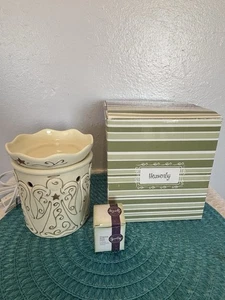 Scaldacera Elettrico Scentsy Angelo Celeste Full Size Avorio Oro Vacanze Ritirato - Foto 1 di 14