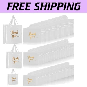 Elegant 200-Pcs Thank You Merchandise Bags in 3 Sizes for Gift Packaging - Picture 1 of 8