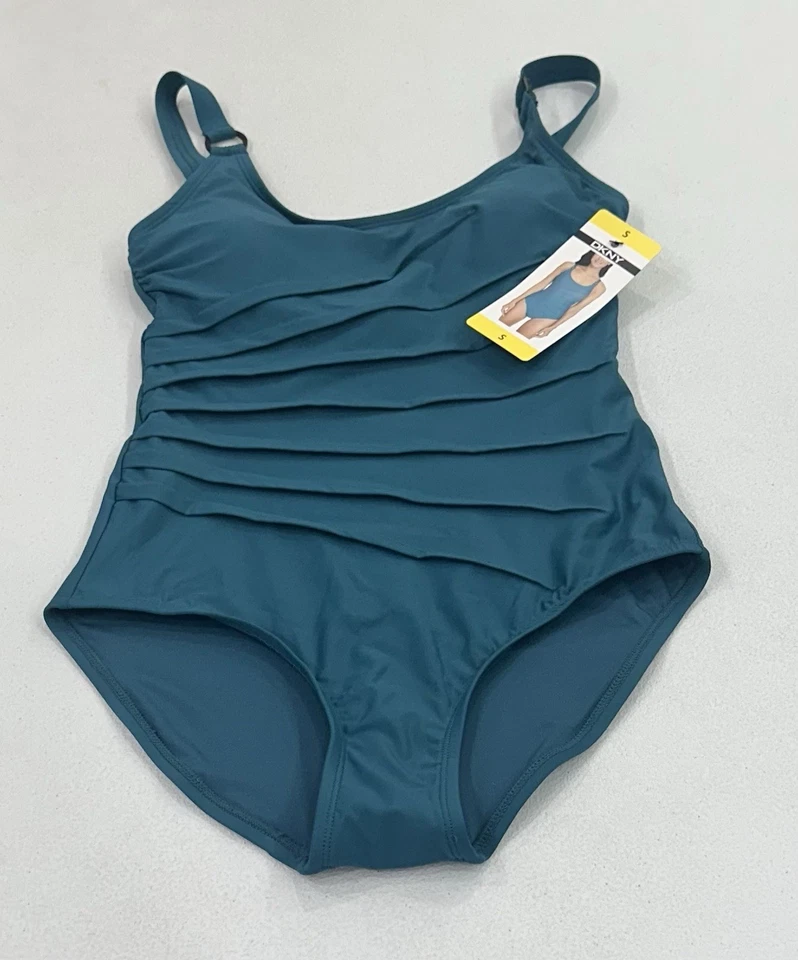 DKNY Women's Swimsuit One-Piece Blue Small