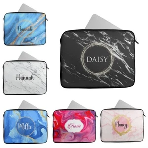 Personalised Any Name Marble Design Laptop Case Sleeve Tablet Bag 569 - Picture 1 of 12