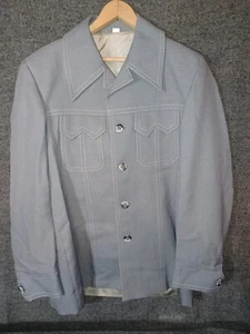 GRAY MEN'S POLYESTER DISCO JACKET 1970s ERA SIZE JOHN POMER - Picture 1 of 9