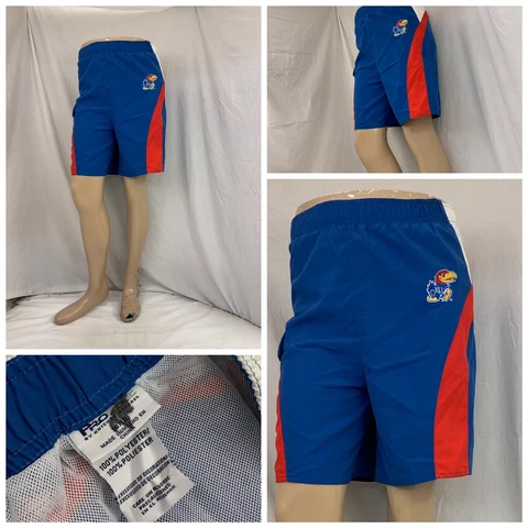 Kansas Jayhawks Swimsuit S Blue Lined 100% Polyester Childs 16-18 YGI N2-849 Cover