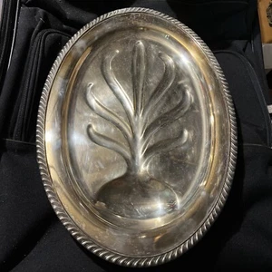 Oneida Community Silver Plate Meat Platter With Drip Well - Picture 1 of 3